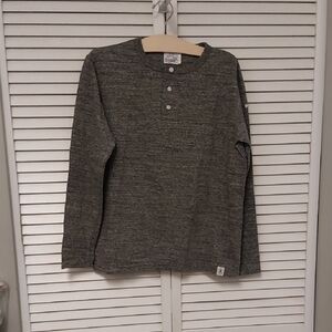 Riding High Heather Grey Henley, Made In Japan